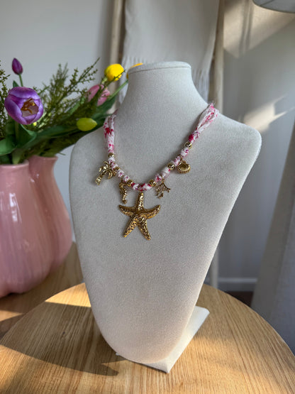 Coral star necklace