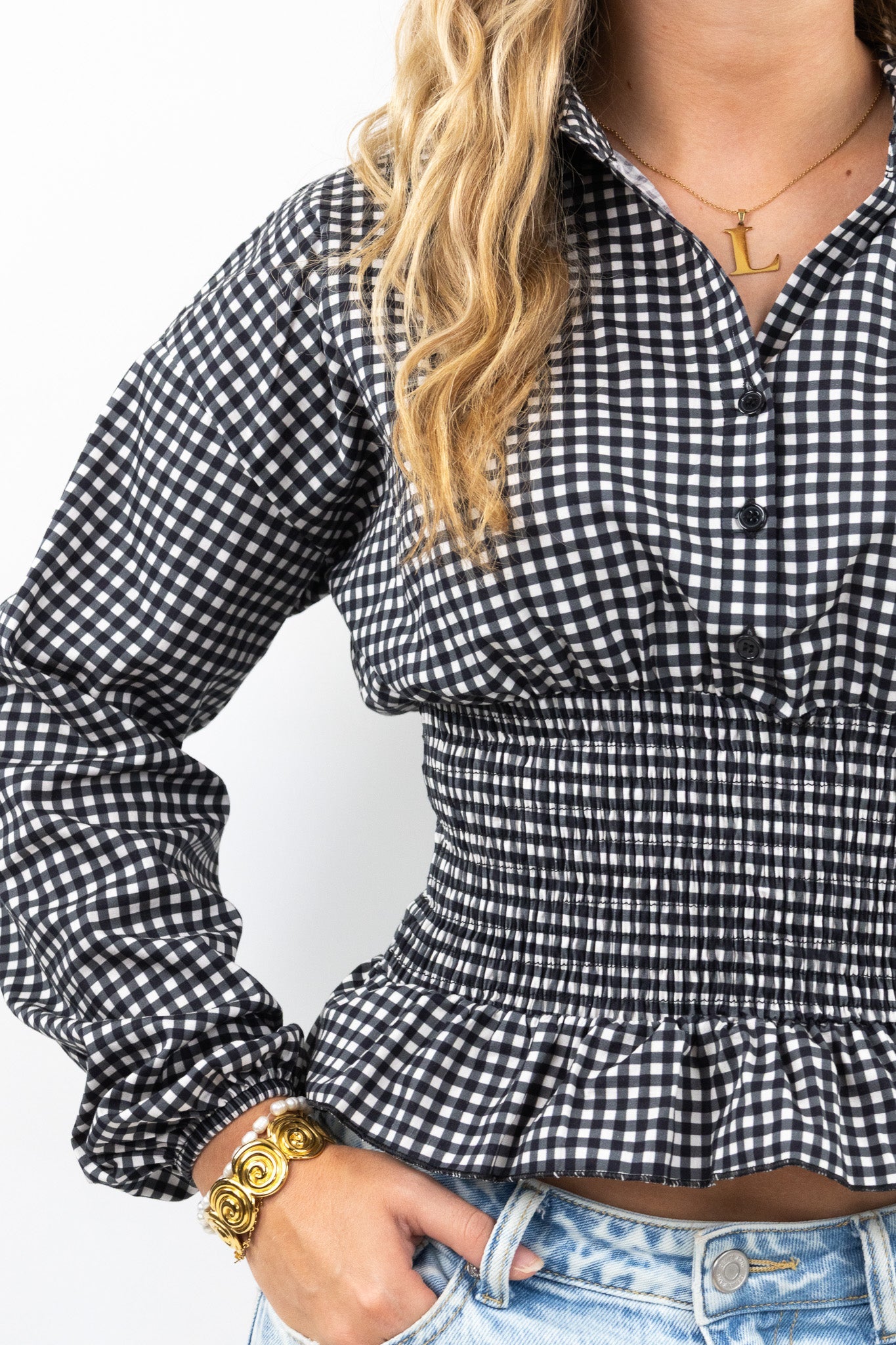Fitted Gingham Top