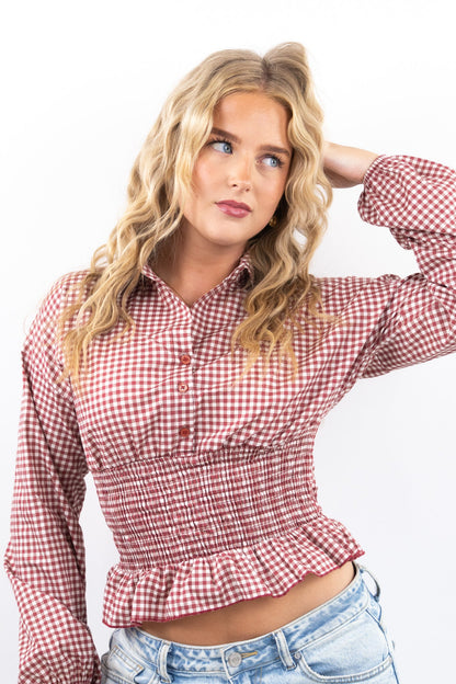 Fitted Gingham Top