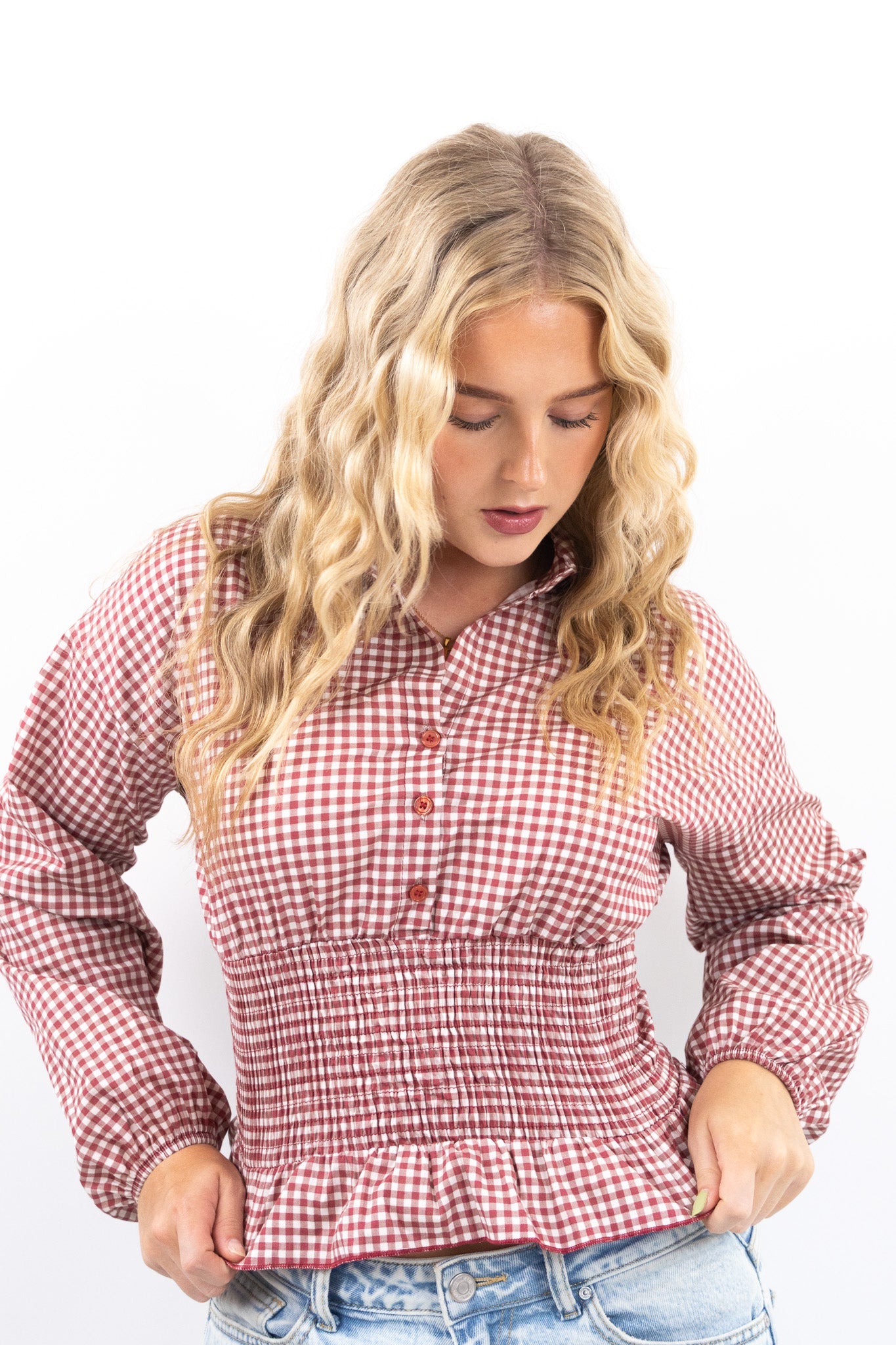 Fitted Gingham Top