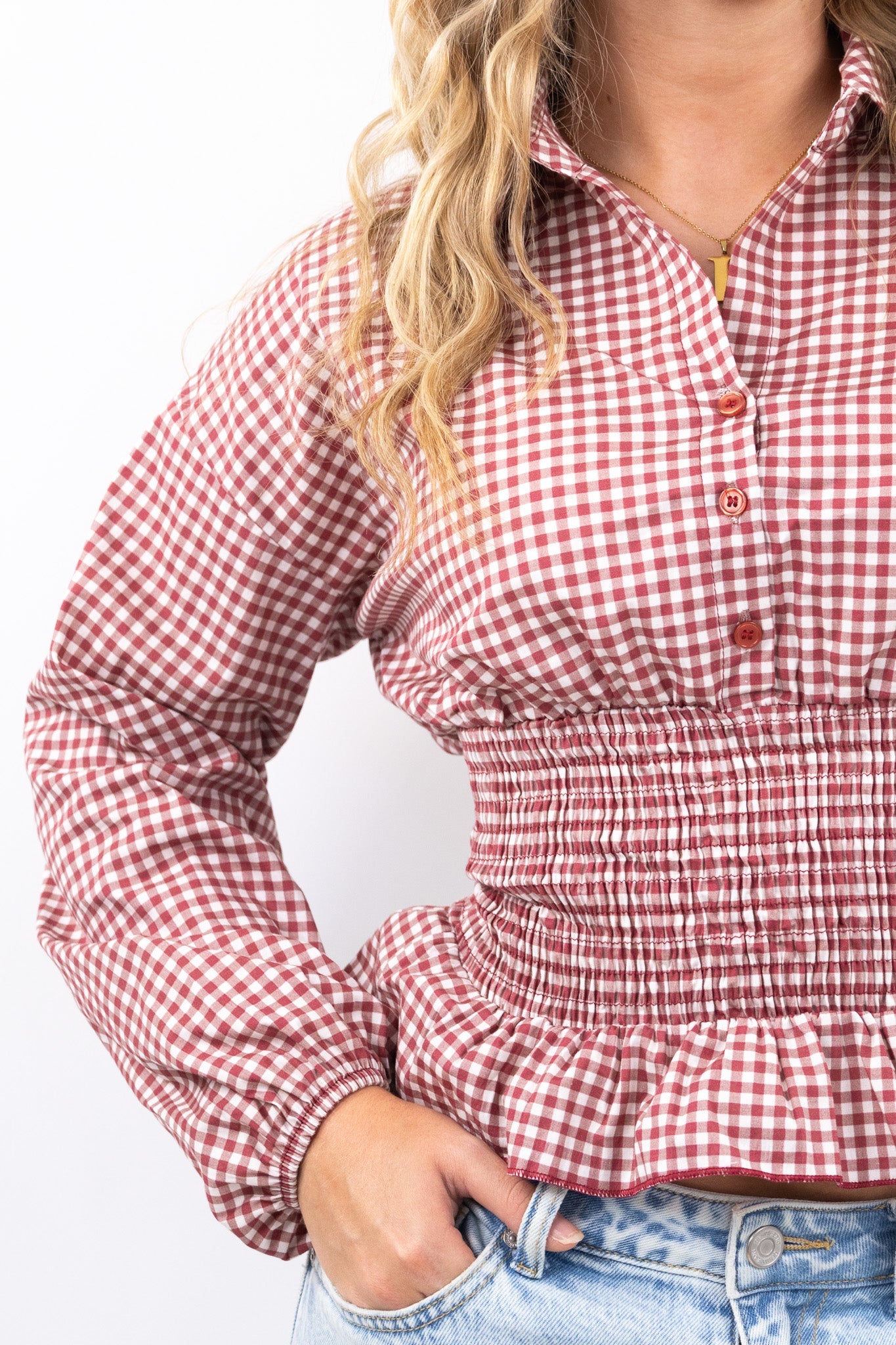 Fitted Gingham Top