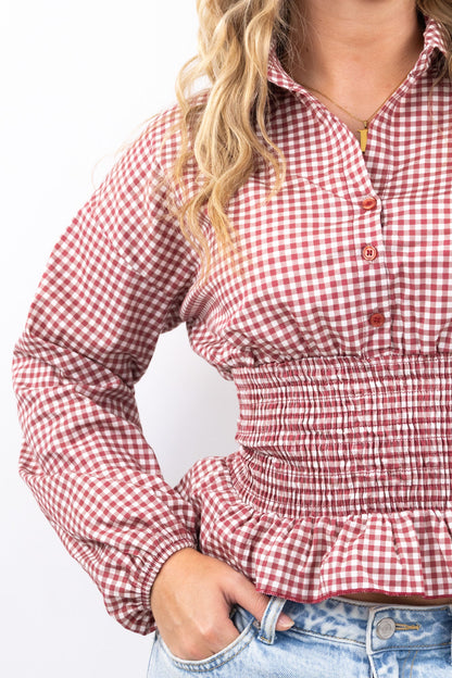 Fitted Gingham Top