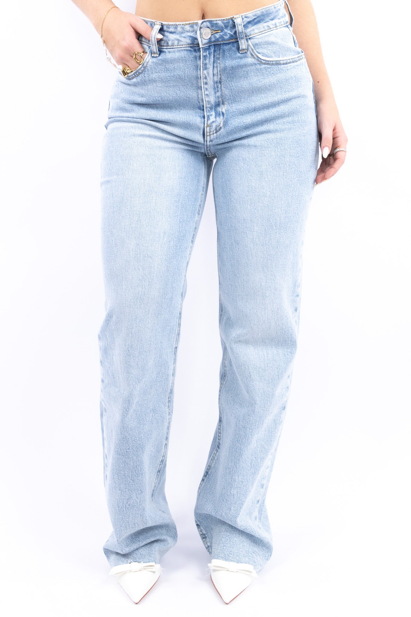 Sparkling wide leg jeans