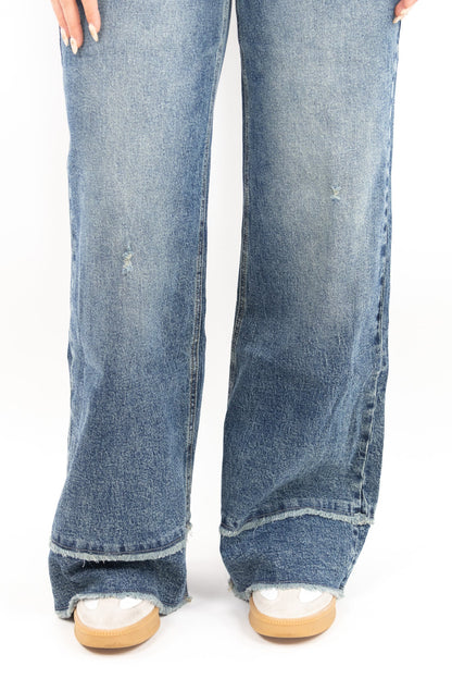 Raw Edge Wide Jeans