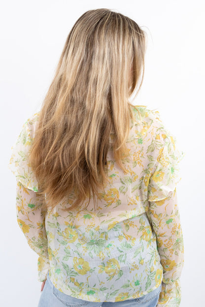 Volant flower blouse